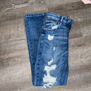 Size 00 Denim Garage Mid Rise Distressed Mom Jeans